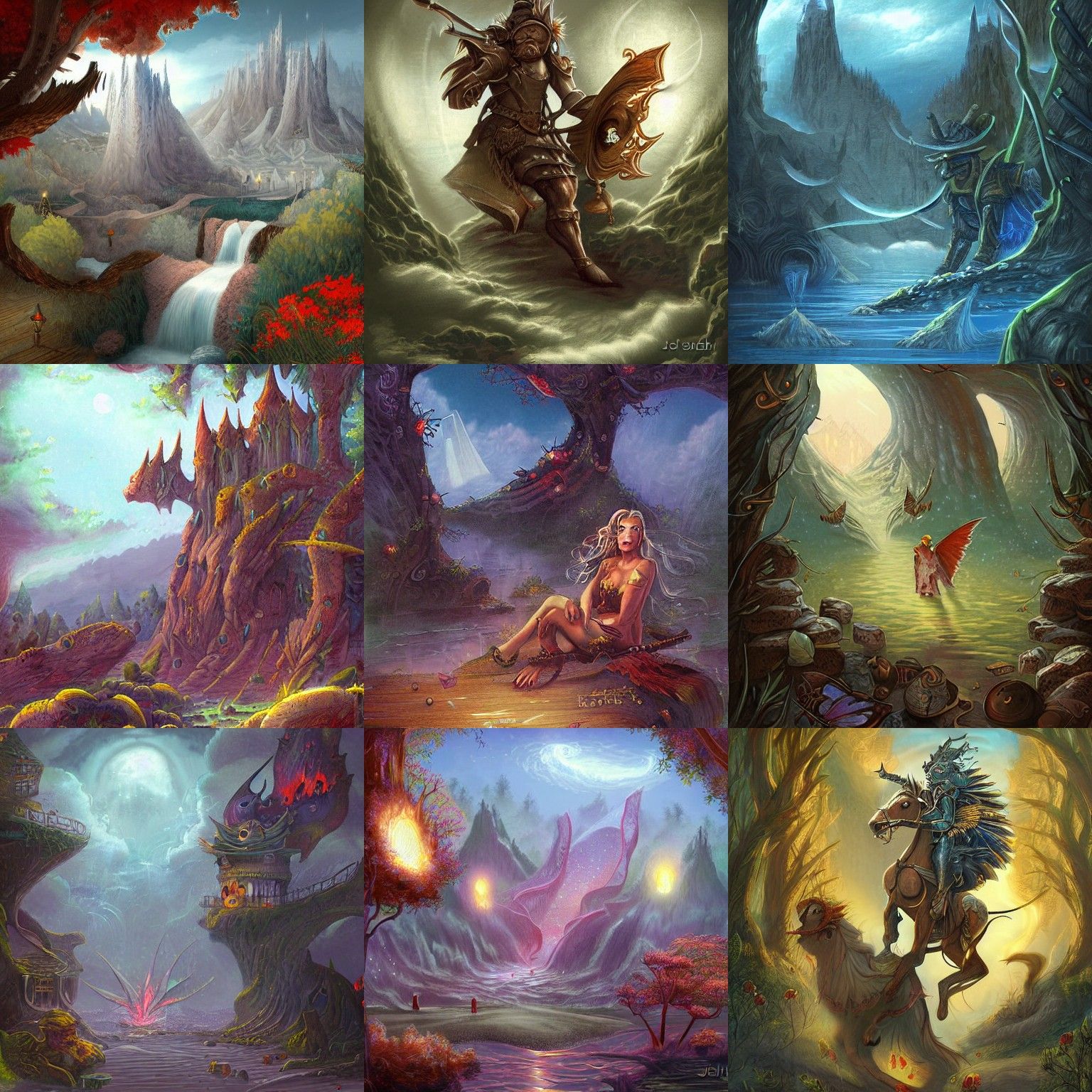 Classic Fantasy Illustration of Hero on Quest