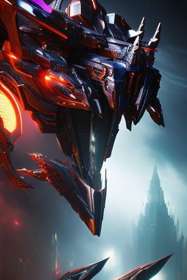 Mecha Wizard Cat in Gundam Armor, Digital Art