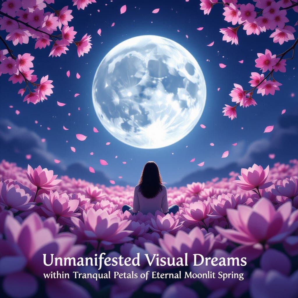 Moonlit Spring Dreams Amidst Tranquil Petals