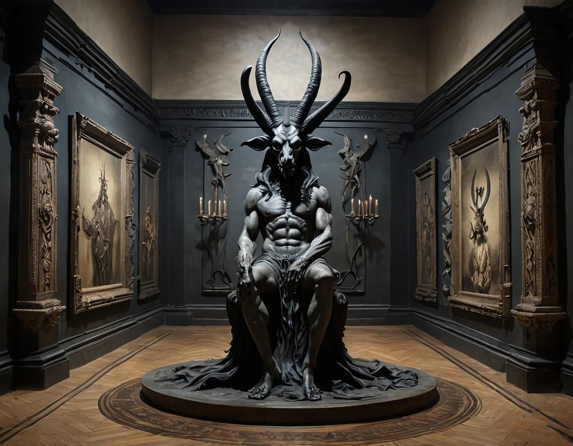 Surreal Baphomet Art Installation in Massurrealism Style