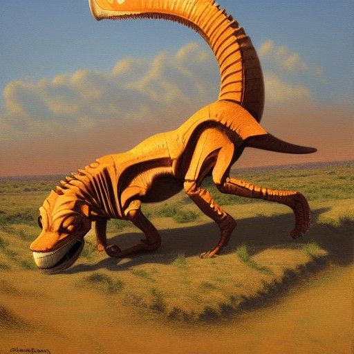 X-Ray of T-Rex as Oil Painting