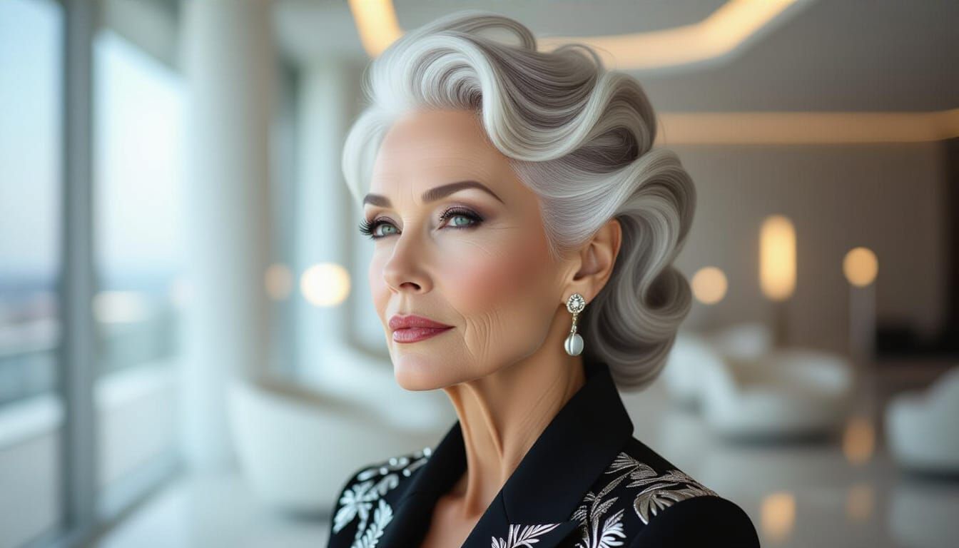 Sophisticated Woman in Avant-Garde Couture