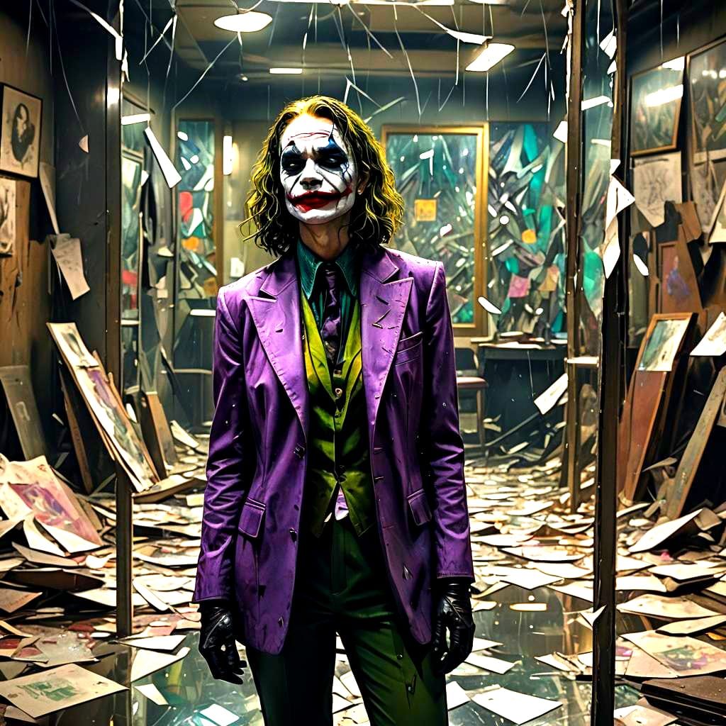 Girl Psychologist in Joker's Mirror Maze: Matte Painting