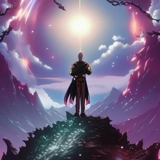 Saitama's Punch: Anime Fantasy Cinematic Scene