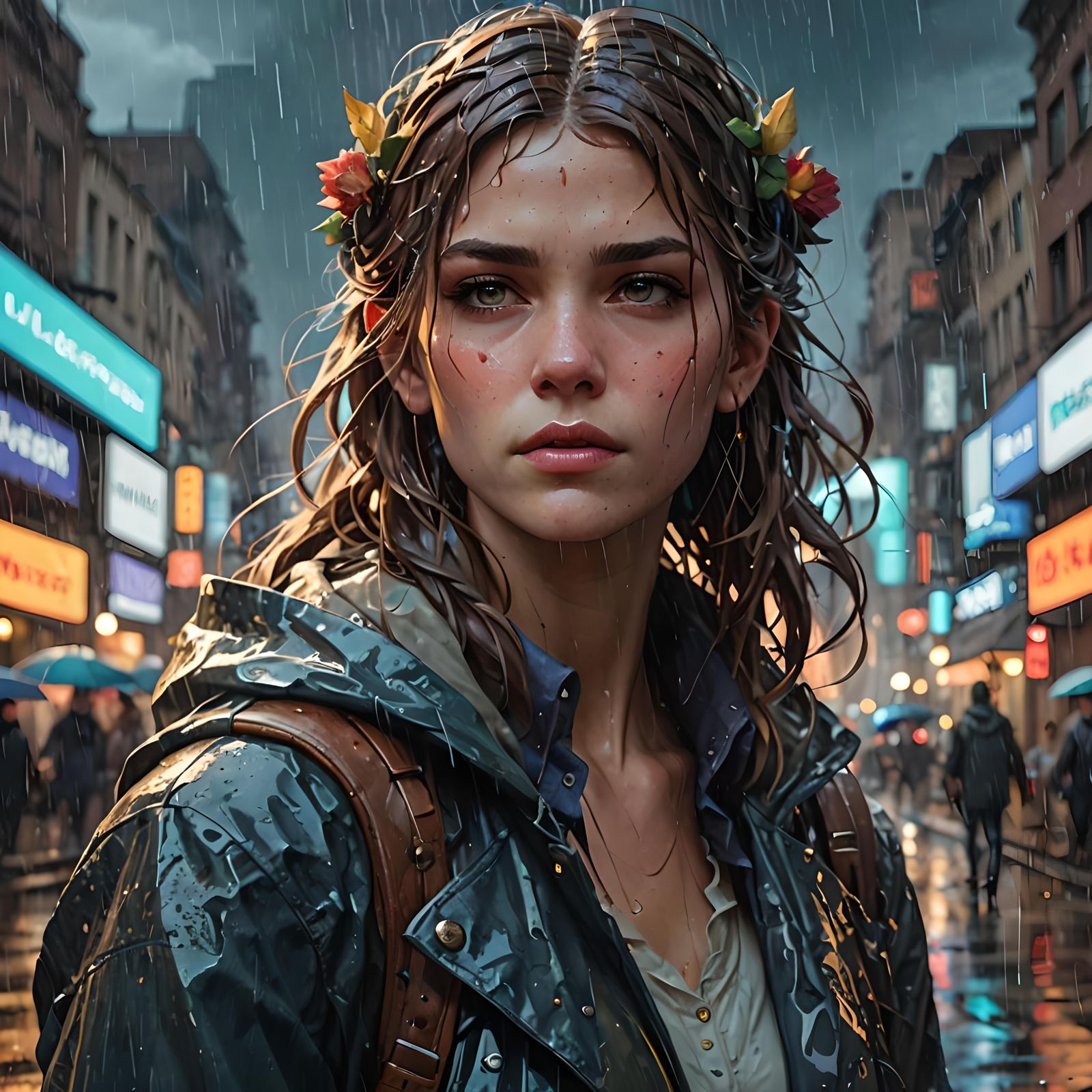 Romantic Rain Embrace: Hyperdetailed Portrait in Artstation ...