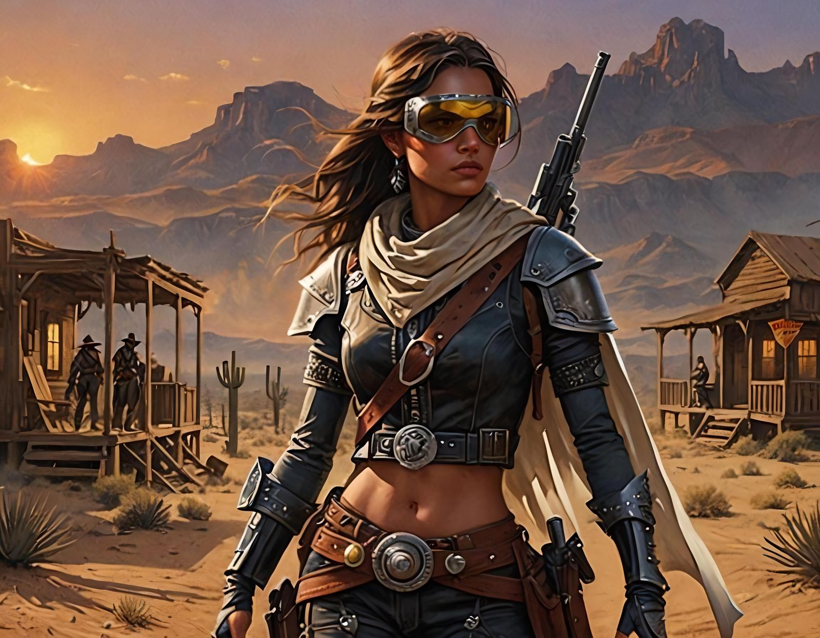 Fearless Bounty Hunter in the Wild West