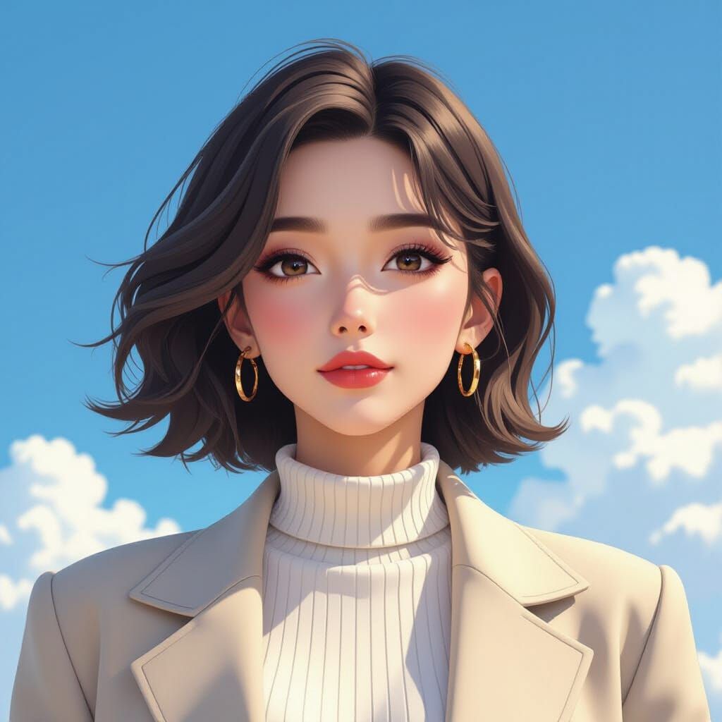 Fashion Portrait in 3D Anime Style