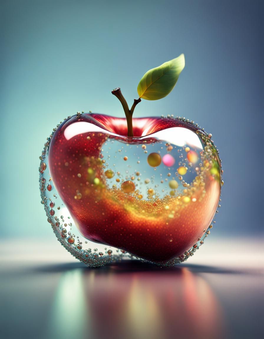 Glass Apple Ornament in Colorful Cosmos Space