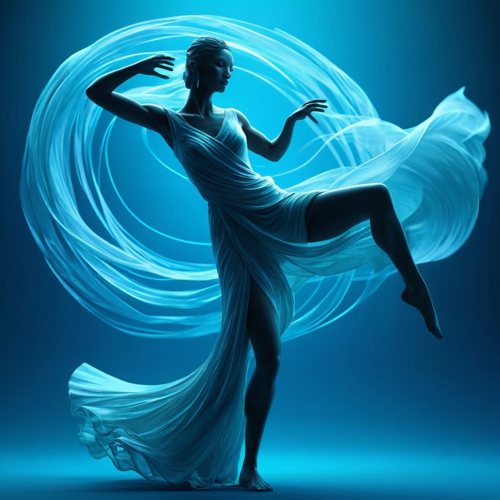 Graceful Muse Sculpture in Ethereal Glow