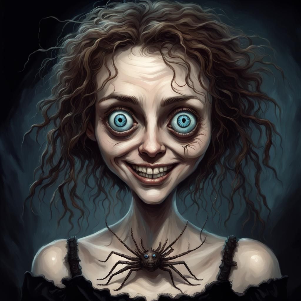 Tim Burton-esque Portrait of a Creepy Woman