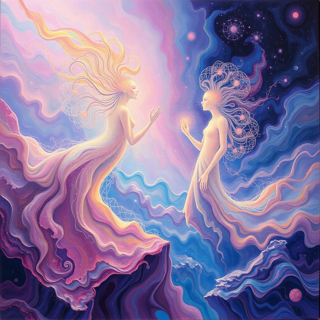 Ethereal Fractals Merge with Geometric Landscapes in Dreamli...