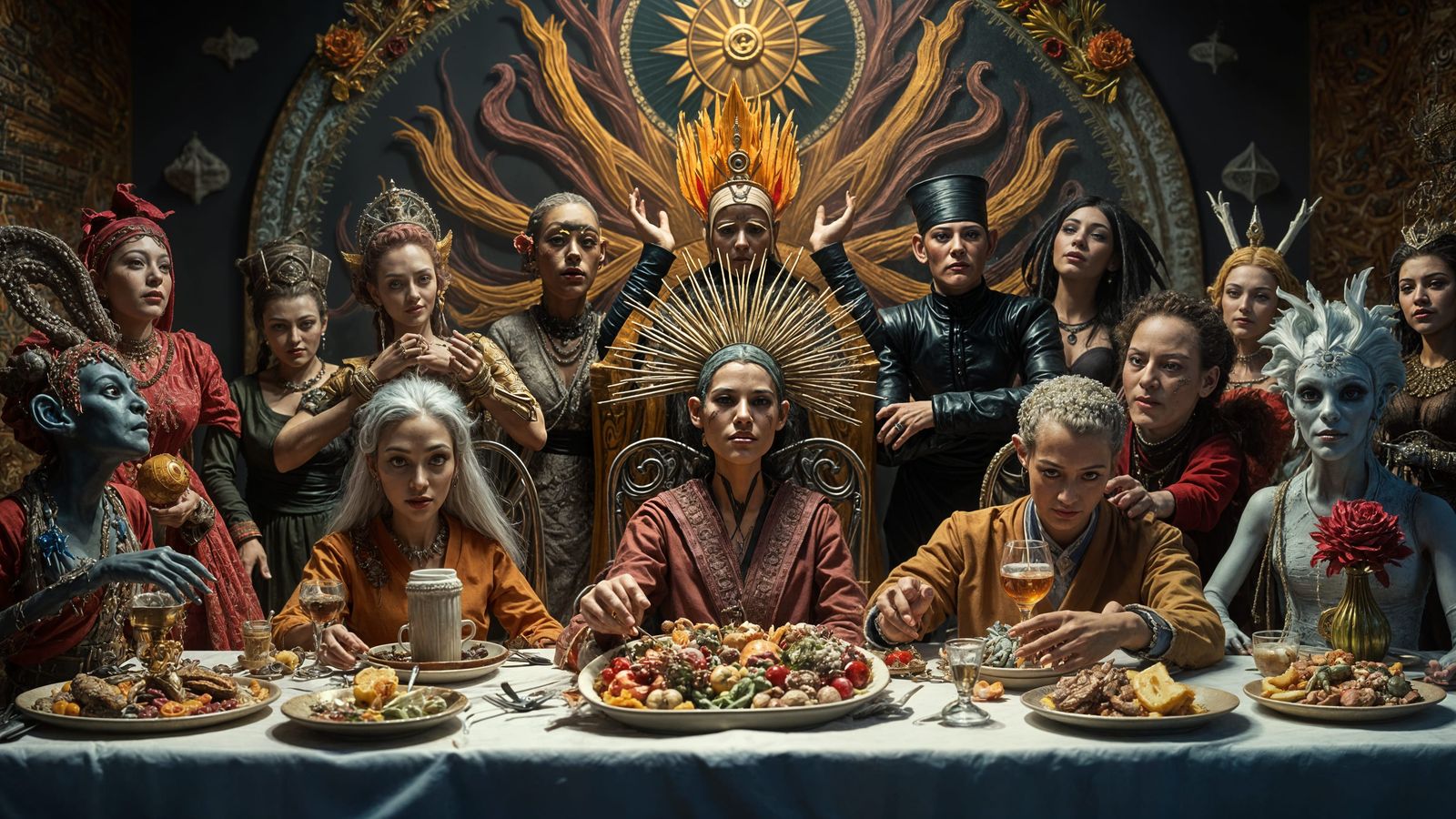 Eclectic Last Supper in Claymation Style