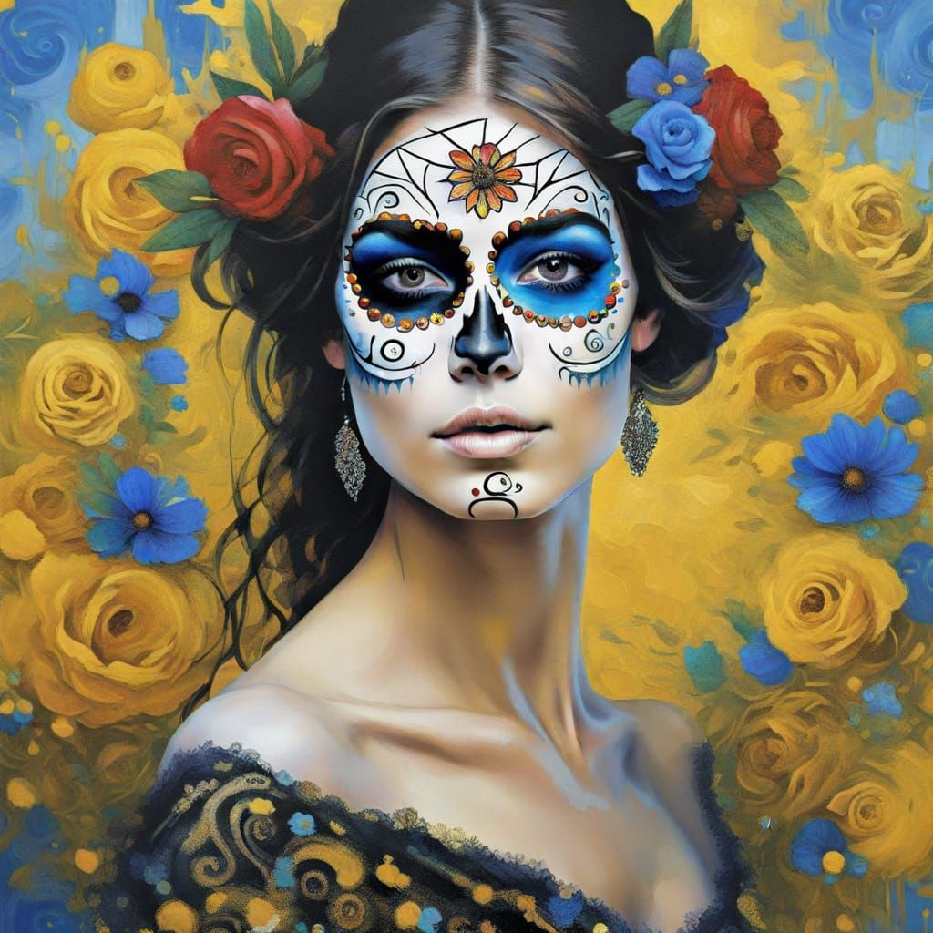 Día de los Muertos Face Paint Inspired by Art Masterpieces