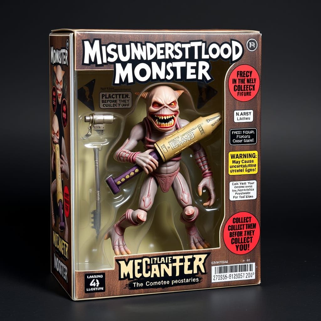 Grotesque Monster Action Figure Box in Opal Cellophane with ...