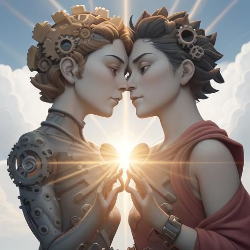 Heart and Mind in Dialogue: An AI-Generated Image