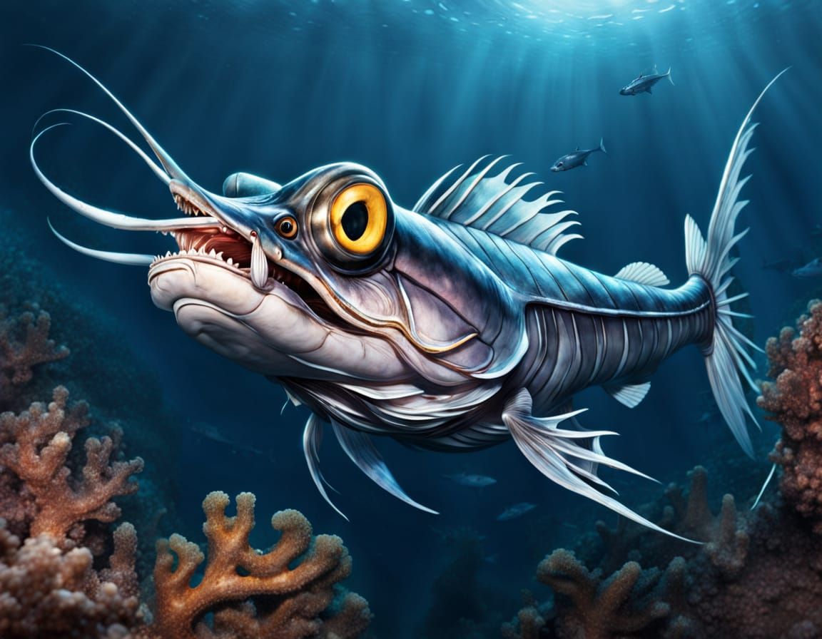 Viperfish  under the deep ocean