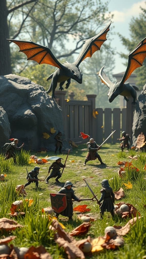 Miniature Battle in a Gigantic Backyard