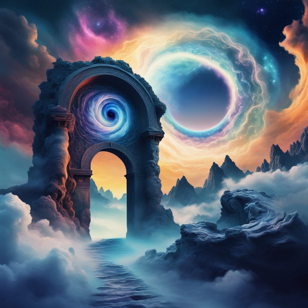 Surreal Face of Swirling Nebulae and Stars