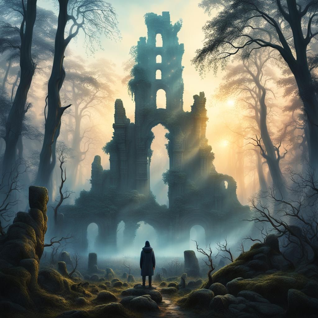 Danuvi in Eerie Surrealist Mist Forest