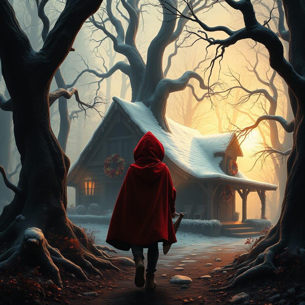 Little Red Riding Hood Embarks on a Whimsical Forest Quest i...