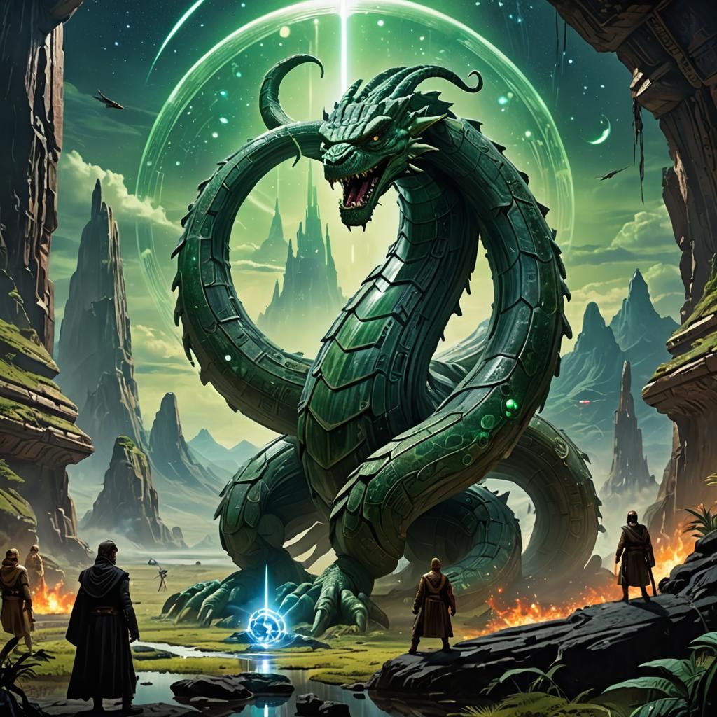 Kyber Crystal Serpent: Guardian of Ilum, Detailed Matte Pain...