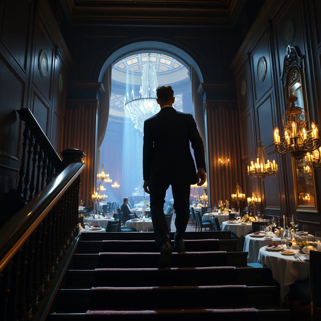 Futuristic Banquet Hall Ascends From Darkness