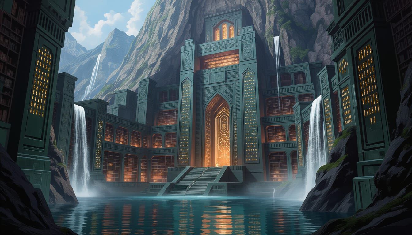 Colossal Ancient Library Carved Into Mountain Face