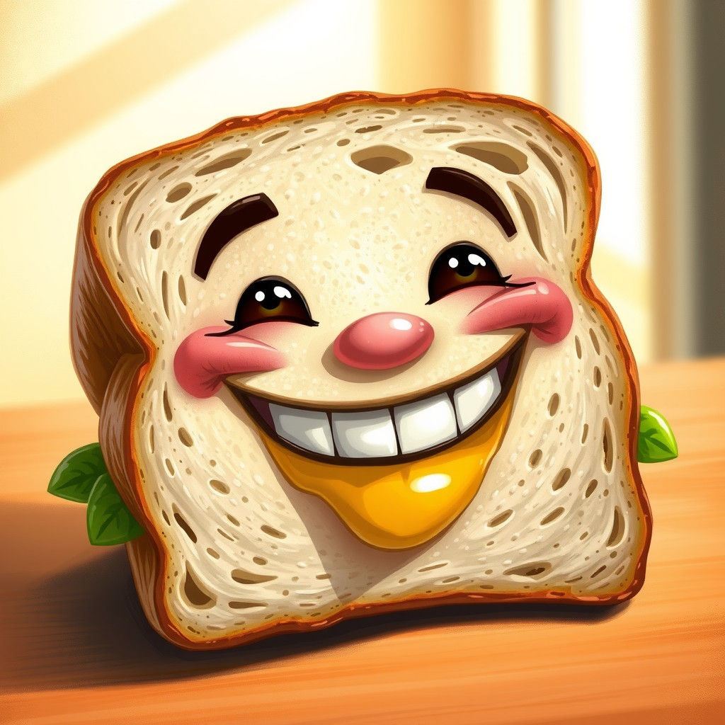 A Cheerful Sandwich Savoring a Delicious Joke