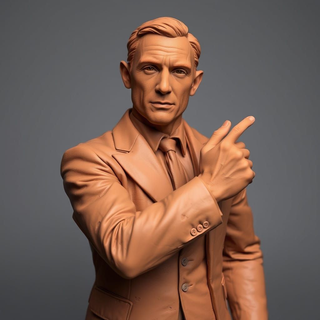 Daniel Craig , meticulously sculpted from terracotta clay