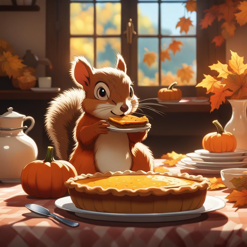 Baby Squirrel's Holiday Feast: Studio Ghibli Anime