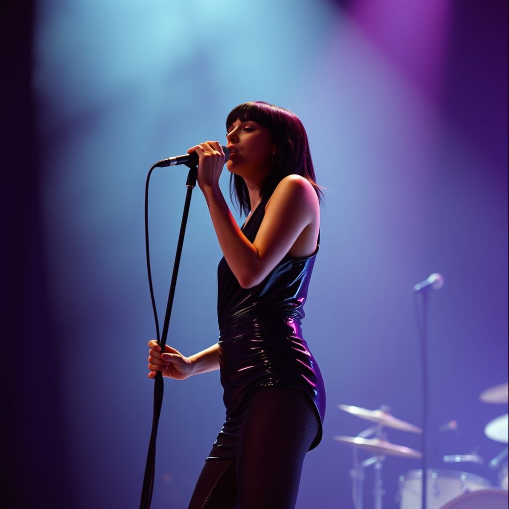 Dua Lipa Pays Tribute on Stage: Cinematic Film Still