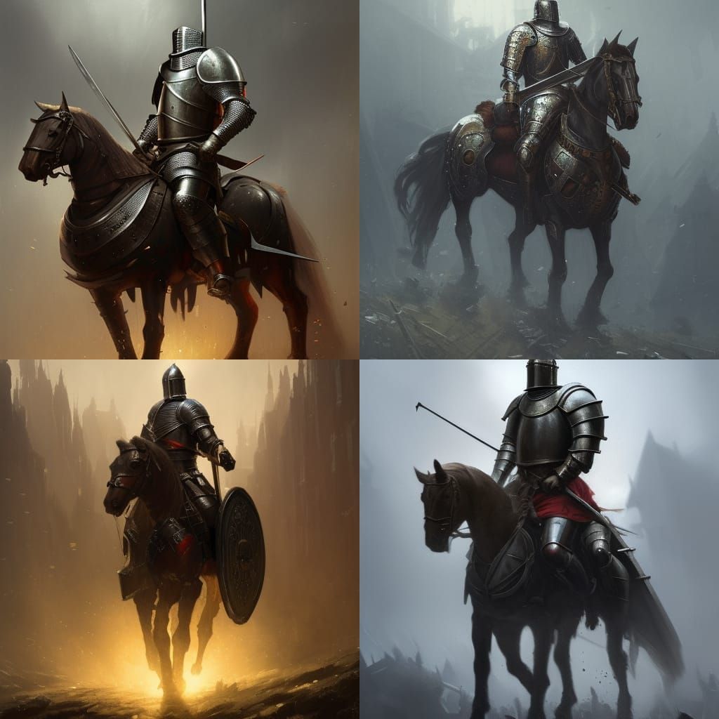 Medieval Knight Concept Art in Dark Fantasy Style