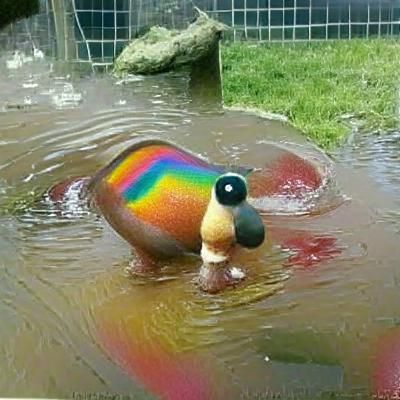 Rainbow Duck Art