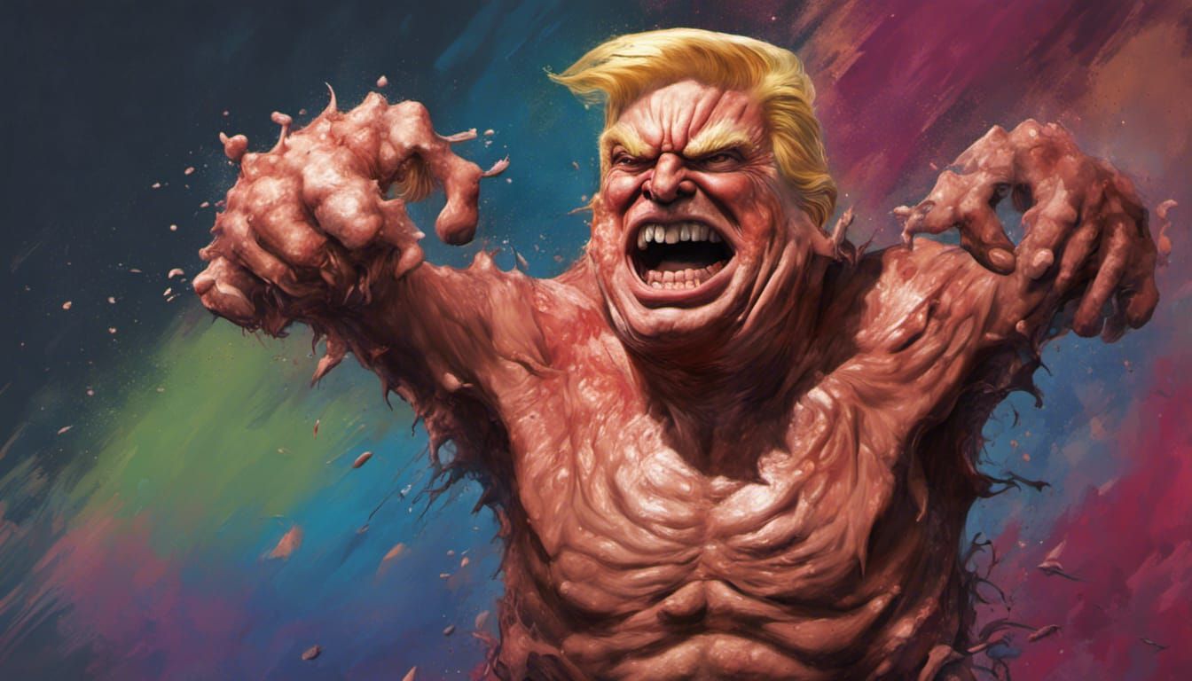 Hyperrealistic Donald Trump Monster Concept Art