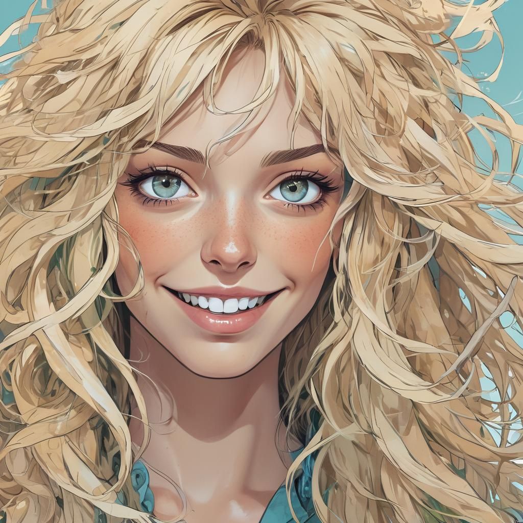 Anime Hawk with Human Face in Comic Style