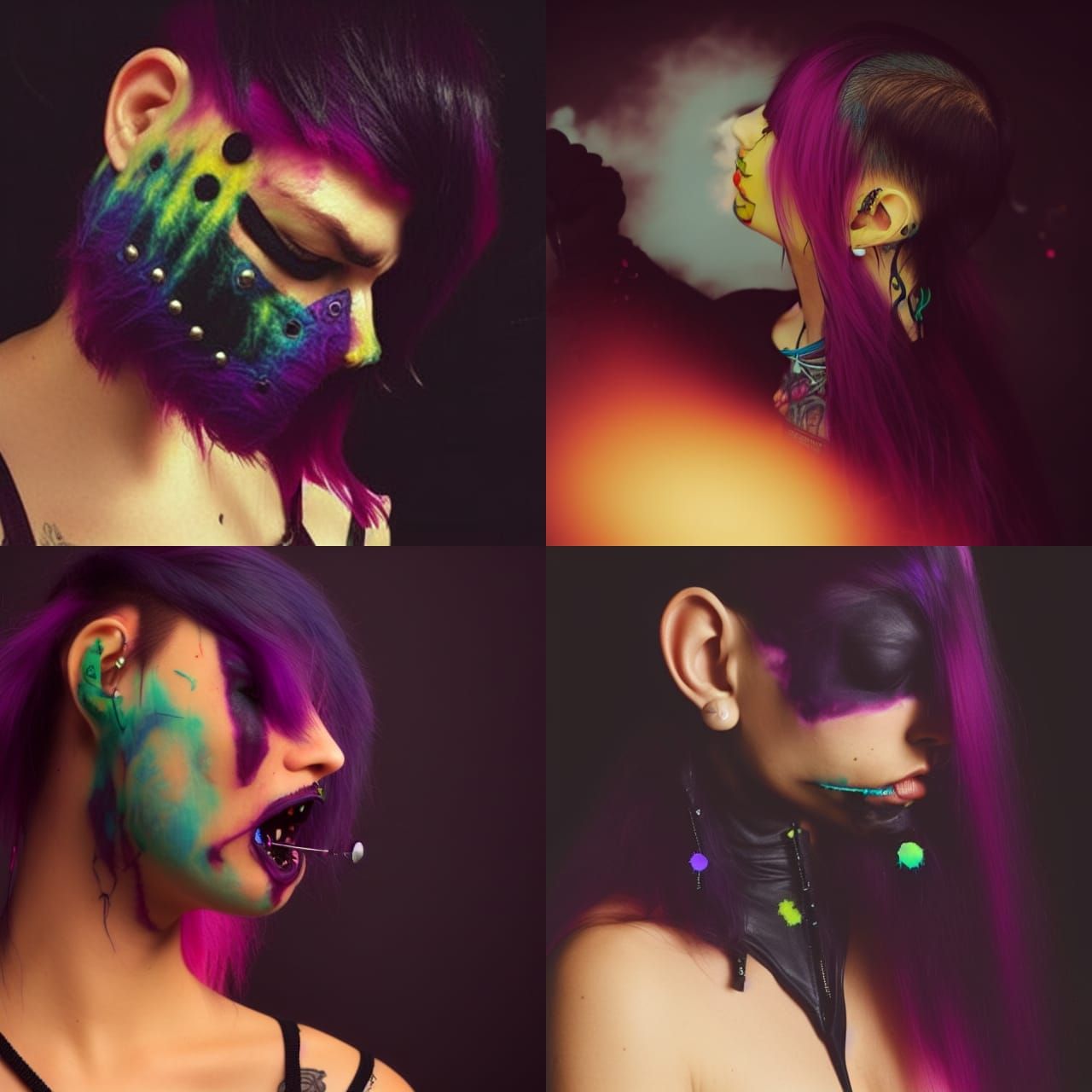 Punk Grunge Figure with Jetpack and Piercings