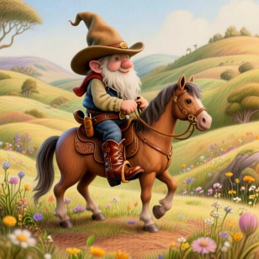 Cowboy Gnome on a Western Cattle Ranch: 3D Art