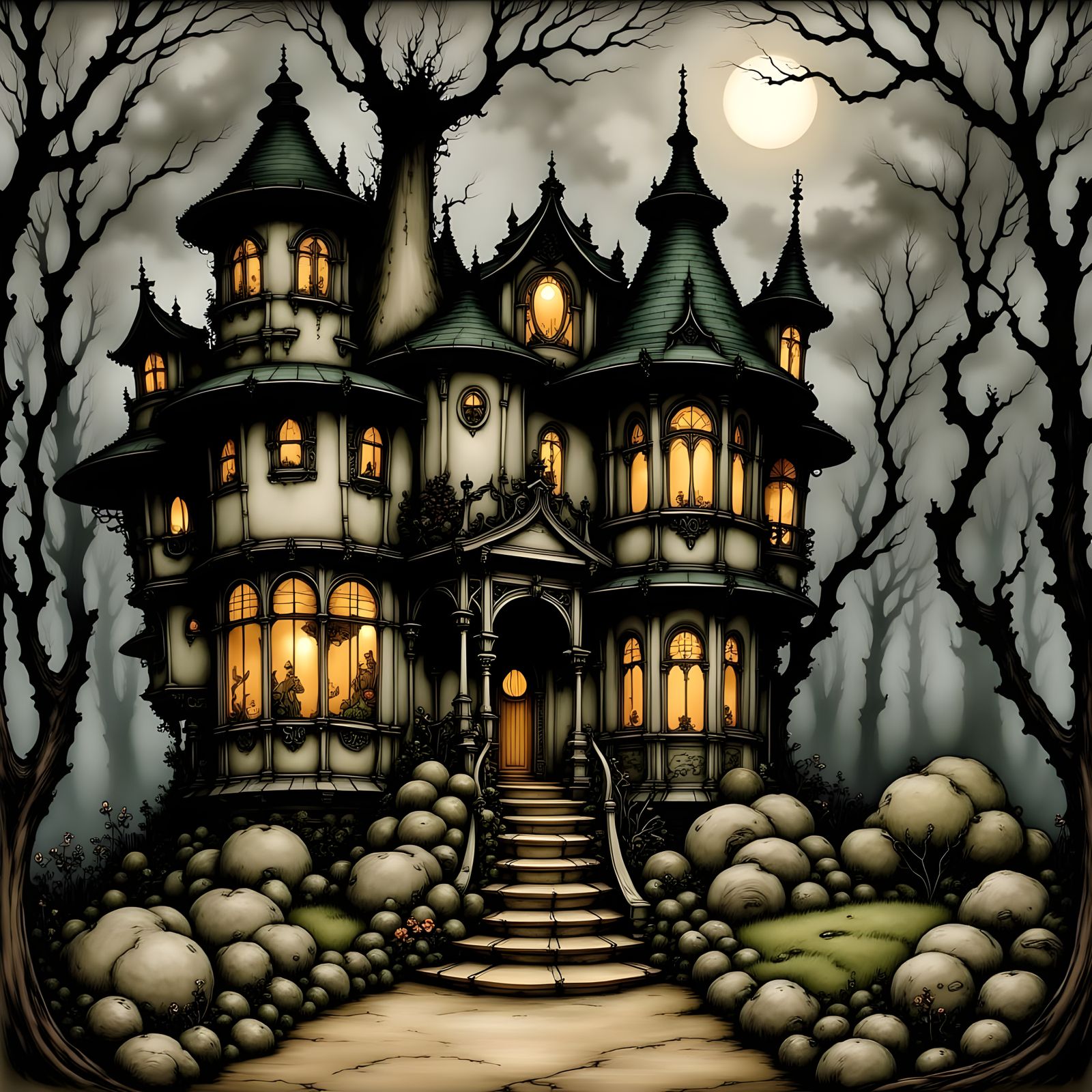 <lora:RackhamBurton1-Fb:1.0> Whimsical hyperrealistic hyperd...