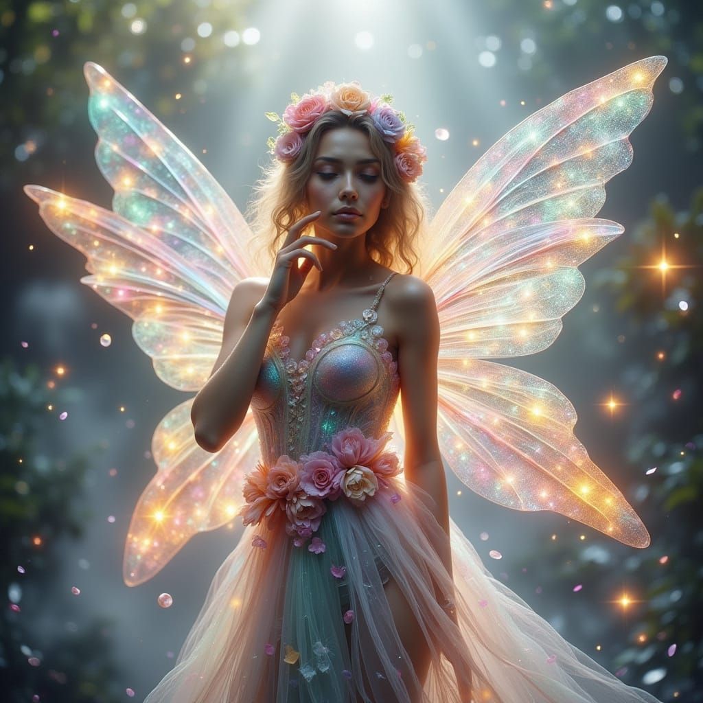 Ethereal Fairy with Iridescent Wings
