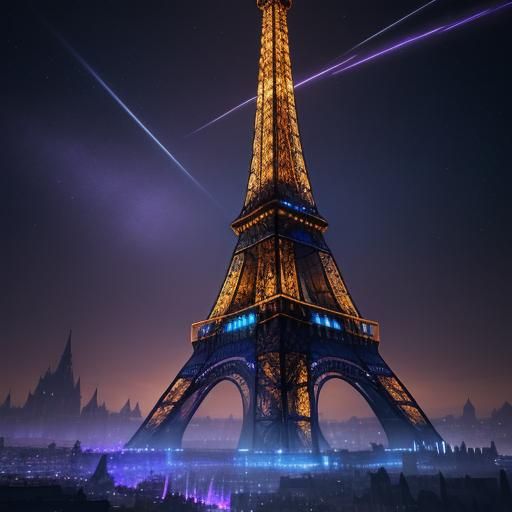 Eiffel Tower Covered in Crystalline Vines