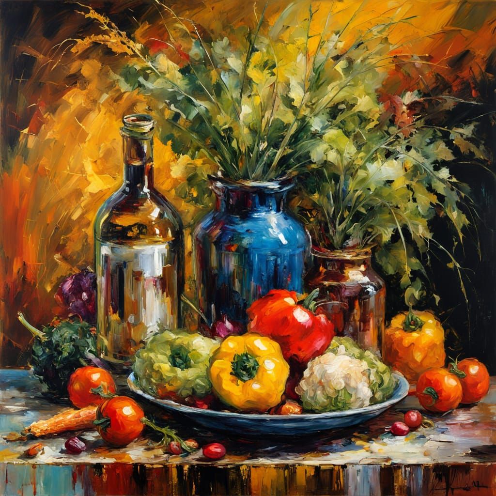 Still life with vegetables