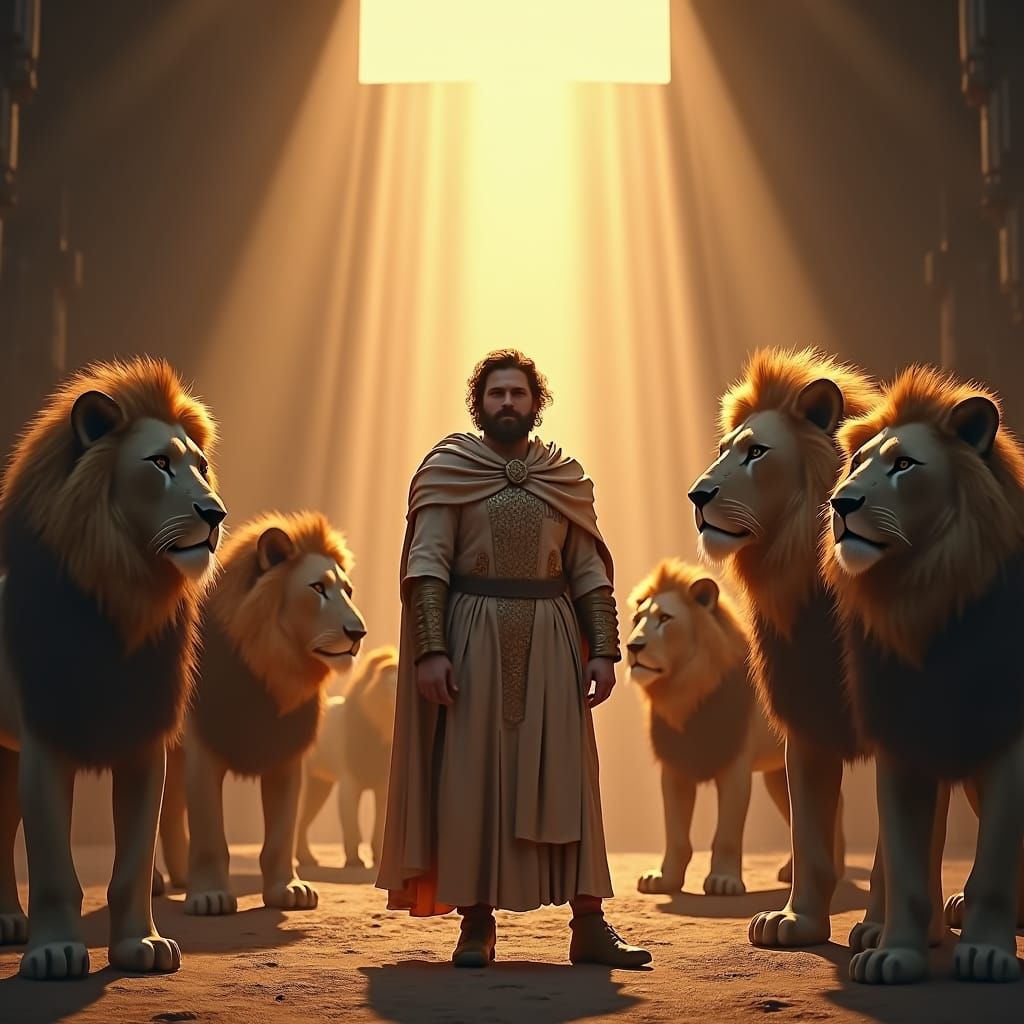 Daniel in the Lions' Den: A Matte Painting