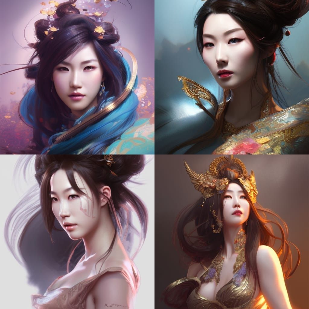 Hyperdetailed Portrait of Diaochan by Greg Rutkowski
