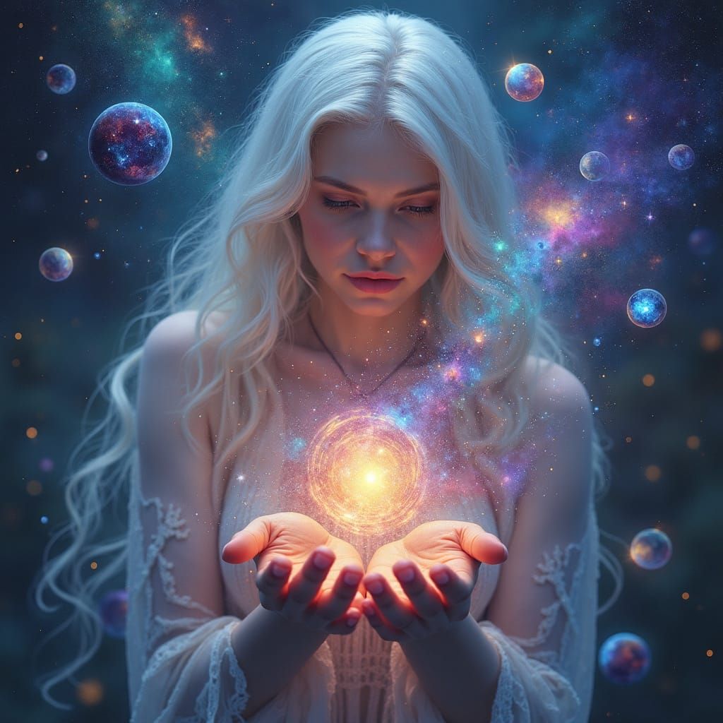 Ethereal Goddess of the Vibrant Cosmos