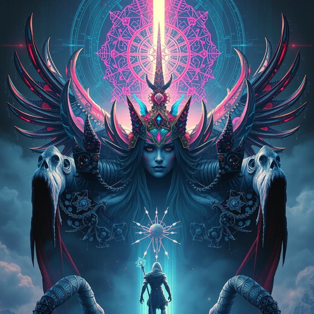 Cyberpunk Gods in Dreamcore Transcendance