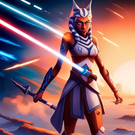 Ahsoka Tano: Star Wars Clone Wars Matte Painting