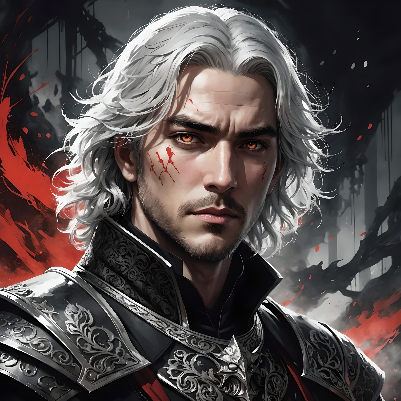 Anime Prince Portrait in Watercolor Style