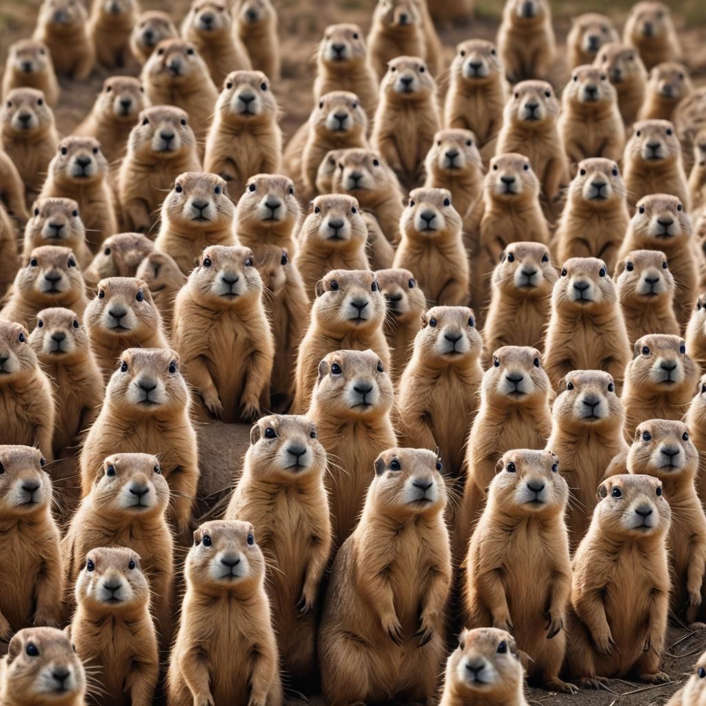 Prairie Dog Community Portrait in Natural Light