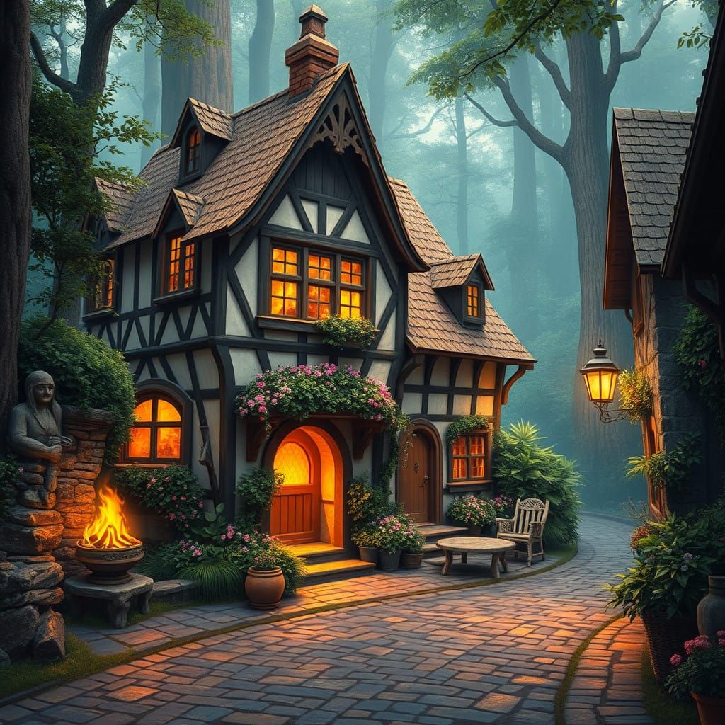 Whimsical German Tudor Cottage in Enchanted Forest