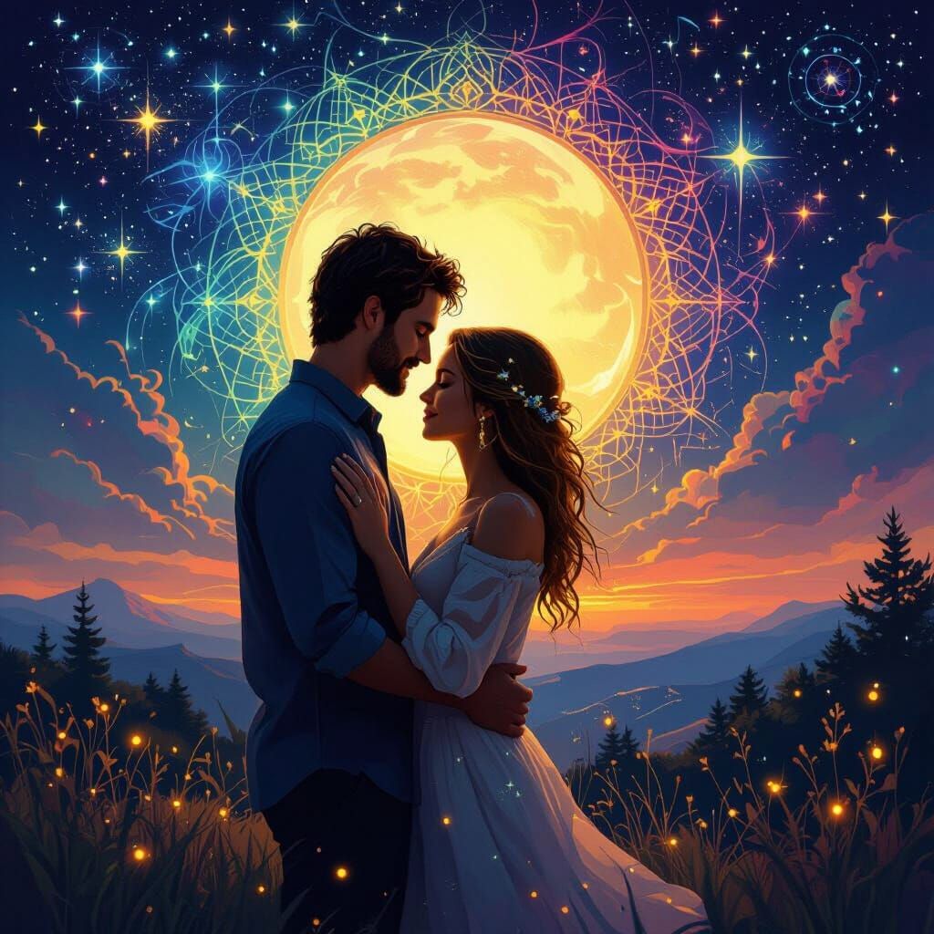 Law of Attraction Couple: Morning to Night NFT Art